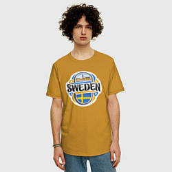 Футболка оверсайз мужская Sweden, цвет: горчичный — фото 2