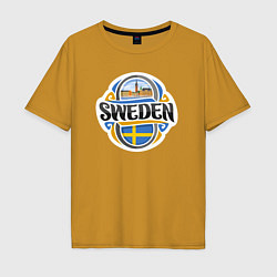 Футболка оверсайз мужская Sweden, цвет: горчичный