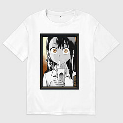 Футболка оверсайз мужская Не издевайся Нагаторо Хаясэ, цвет: белый