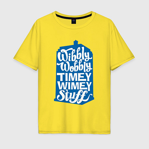 Мужская футболка оверсайз Timey stuff / Желтый – фото 1
