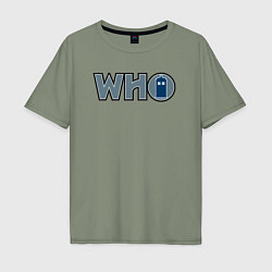 Футболка оверсайз мужская Tardis who, цвет: авокадо