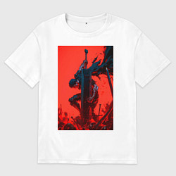 Футболка оверсайз мужская Берсерк Гатс Драгонслейер, цвет: белый