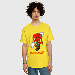 Футболка оверсайз мужская Knuckles ехидна из соника, цвет: желтый — фото 2