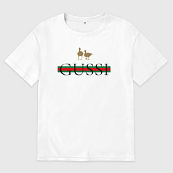 Футболка оверсайз мужская Гусси - полосы, цвет: белый