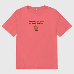 Футболка оверсайз мужская No illusions, цвет: коралловый