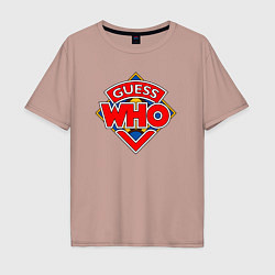 Футболка оверсайз мужская Guess who, цвет: пыльно-розовый