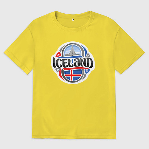 Мужская футболка оверсайз Моя Исландия / Желтый – фото 1