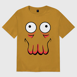 Футболка оверсайз мужская John Zoidberg Face, цвет: горчичный