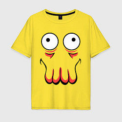 Футболка оверсайз мужская John Zoidberg Face, цвет: желтый