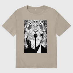 Футболка оверсайз мужская Магическая битва Сукуна Рёмэн Высокоранговое прокл, цвет: миндальный