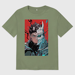 Футболка оверсайз мужская Кайдзю номер восемь Кафка Хибино силы обороны, цвет: авокадо