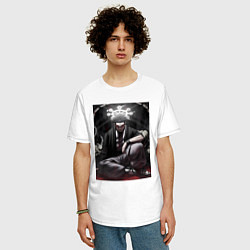 Футболка оверсайз мужская Магическая битва Сукуна Рёмэн арт Король Проклятий, цвет: белый — фото 2