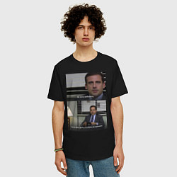 Футболка оверсайз мужская Не хочу работать, цвет: черный — фото 2