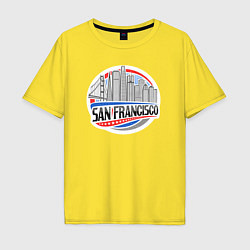 Футболка оверсайз мужская Сан-Франциско, цвет: желтый
