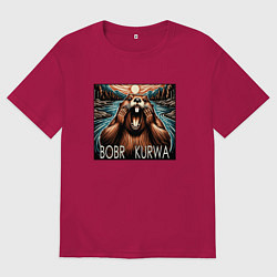 Футболка оверсайз мужская Бобер крик, цвет: маджента