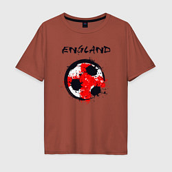 Футболка оверсайз мужская Football England, цвет: кирпичный