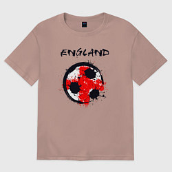 Футболка оверсайз мужская Football England, цвет: пыльно-розовый