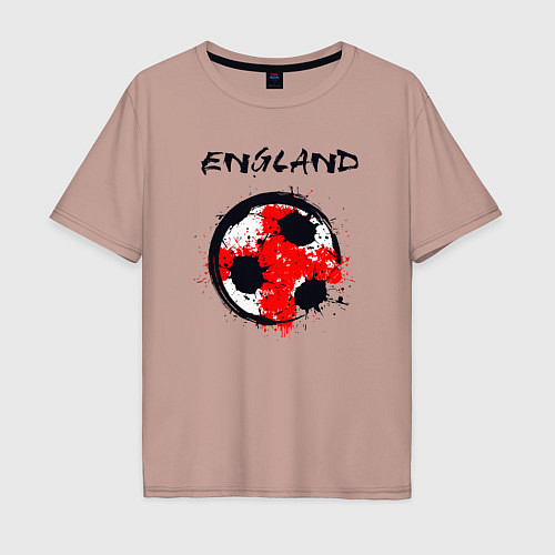 Мужская футболка оверсайз Football England / Пыльно-розовый – фото 1