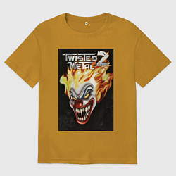 Мужская футболка оверсайз Twisted metal 2 - clown head
