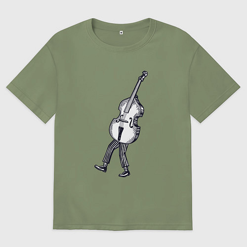 Мужская футболка оверсайз Человек контрабас / Авокадо – фото 1