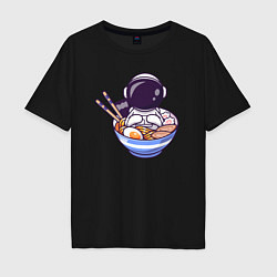 Футболка оверсайз мужская Ramen spaceman, цвет: черный