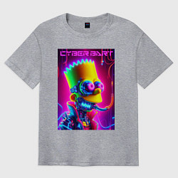 Футболка оверсайз мужская Cyber Bart - neon glow fantasy, цвет: меланж