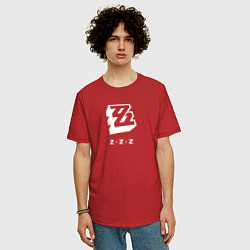 Футболка оверсайз мужская Zenless Zone Zero logo, цвет: красный — фото 2
