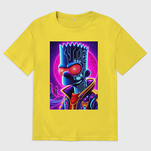 Мужская футболка оверсайз Cool Bart Simpson - neon glow / Желтый – фото 1