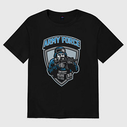 Футболка оверсайз мужская Army force, цвет: черный