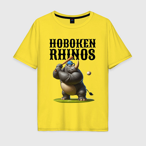 Мужская футболка оверсайз Rhino - cool batter / Желтый – фото 1