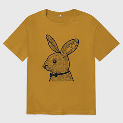 Мужская футболка оверсайз Зайчик в бабочке