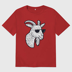 Мужская футболка оверсайз Козлик в очках