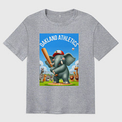 Мужская футболка оверсайз Elephant - batter Oakland Athletics
