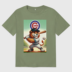Мужская футболка оверсайз Lion - batter Chicago cubs