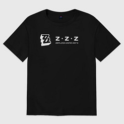Футболка оверсайз мужская Zenless zone zero логотип, цвет: черный