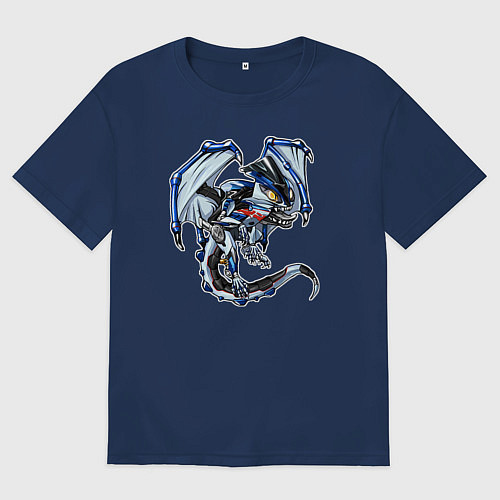 Мужская футболка оверсайз BMW S1000RR / Тёмно-синий – фото 1