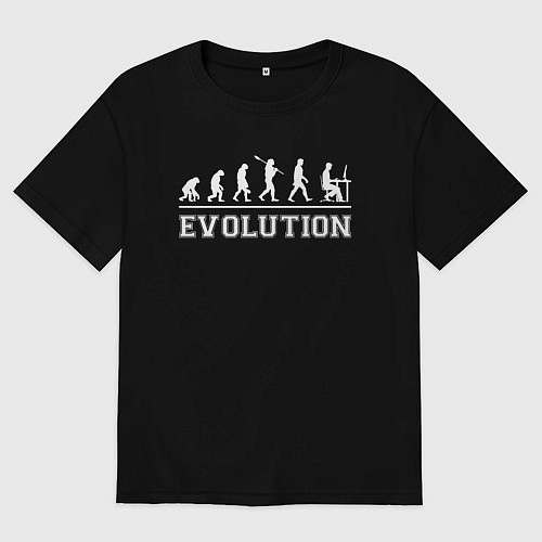 Мужская футболка оверсайз Эволюция айтишника / Черный – фото 1