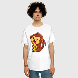 Футболка оверсайз мужская Monkey banana, цвет: белый — фото 2