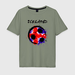 Футболка оверсайз мужская Сборная Исландии, цвет: авокадо