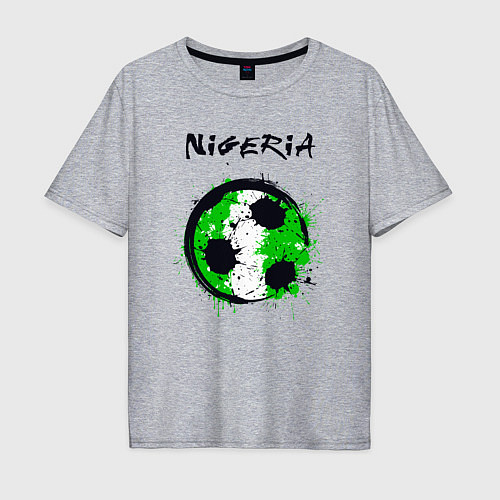 Мужская футболка оверсайз Сборная Нигерии / Меланж – фото 1