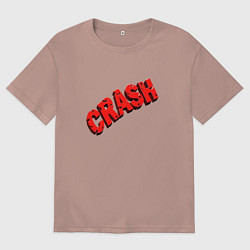 Футболка оверсайз мужская Crash, цвет: пыльно-розовый