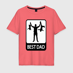 Футболка оверсайз мужская Best dad, цвет: коралловый