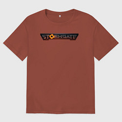 Футболка оверсайз мужская Stormgate logo, цвет: кирпичный