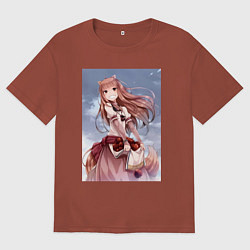 Мужская футболка оверсайз Волчица и пряности арт Холо