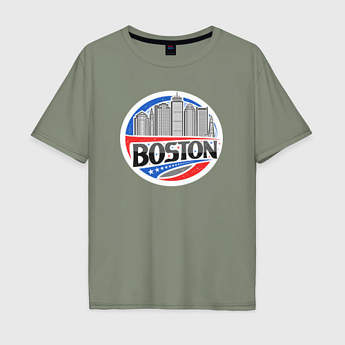 Мужская футболка оверсайз City Boston / Авокадо – фото 1