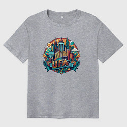 Футболка оверсайз мужская Город Уфа, цвет: меланж