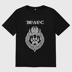 Мужская футболка оверсайз Знак Велеса - лапа медведя