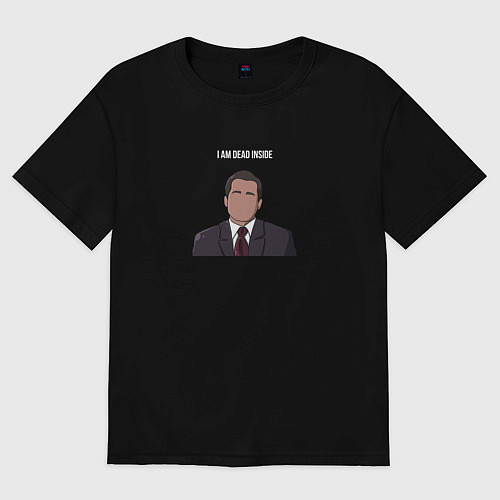 Мужская футболка оверсайз I am dead inside Michael Scott - the office / Черный – фото 1