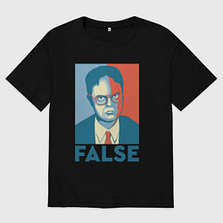 Мужская футболка оверсайз Dwight false - офис