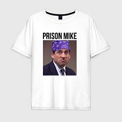 Футболка оверсайз мужская Prison mike Michael Scott - офис, цвет: белый